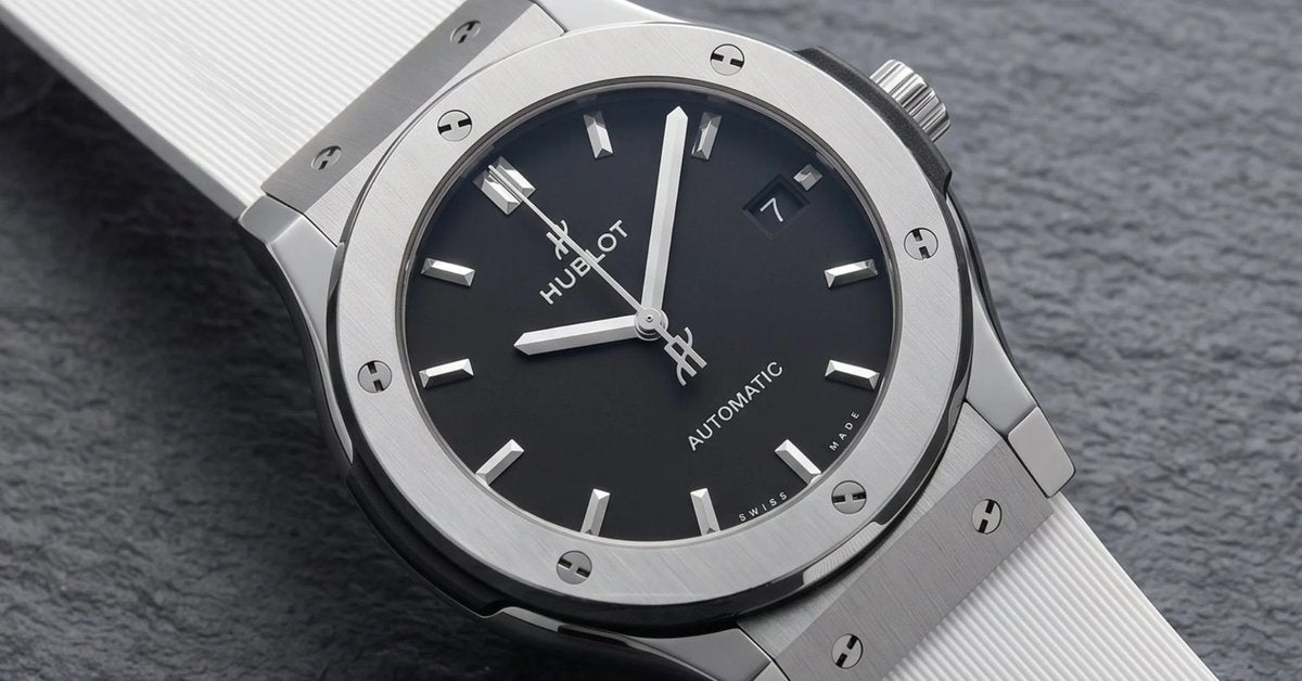 Hublot Classic Fusion with a white rubber strap