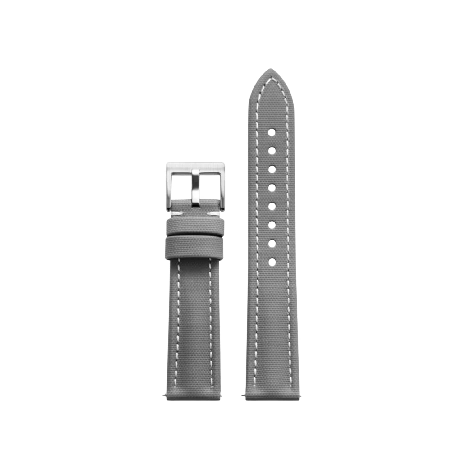 Bracelet montre en caoutchouc FKM motif toile à voile Gris avec surpiqûres Blanches – MarinerTex™ par Helvetus®