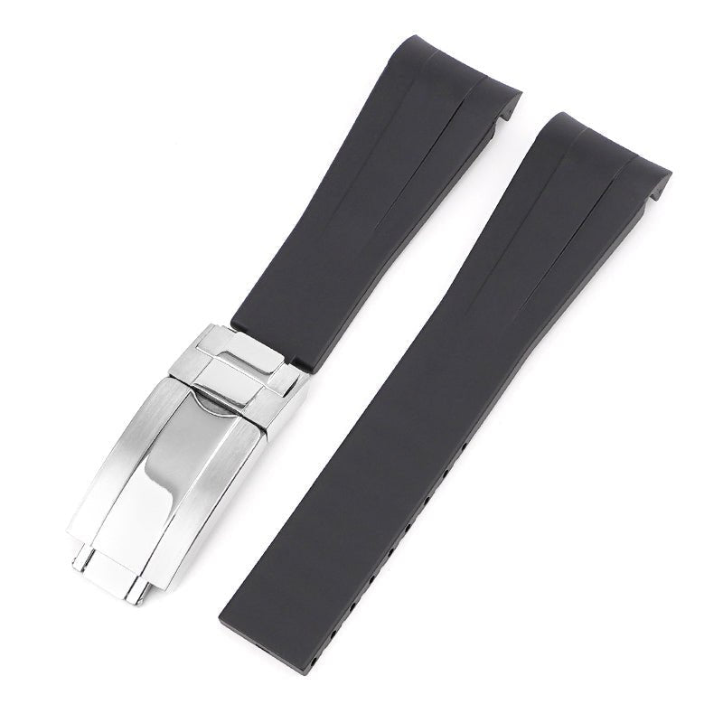 Deployant FKM Rubber Strap - Universal Fit - Black - Helvetus