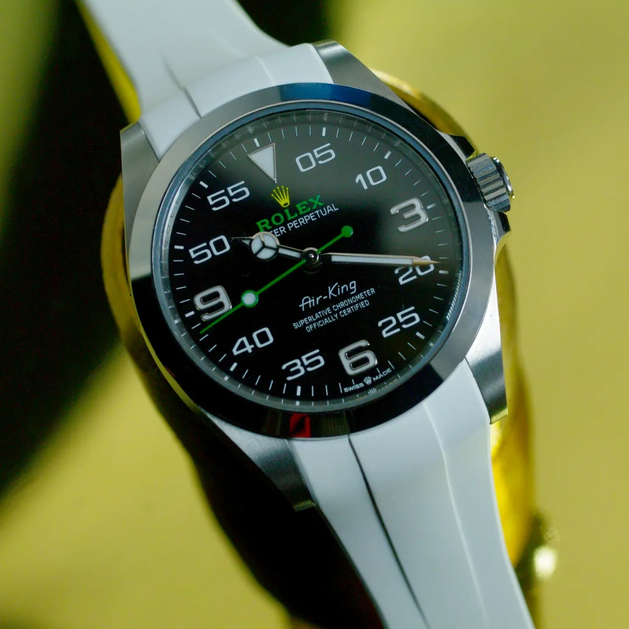 Deployant Rubber Strap - For Rolex Air - King 126900/116900 - White - Helvetus