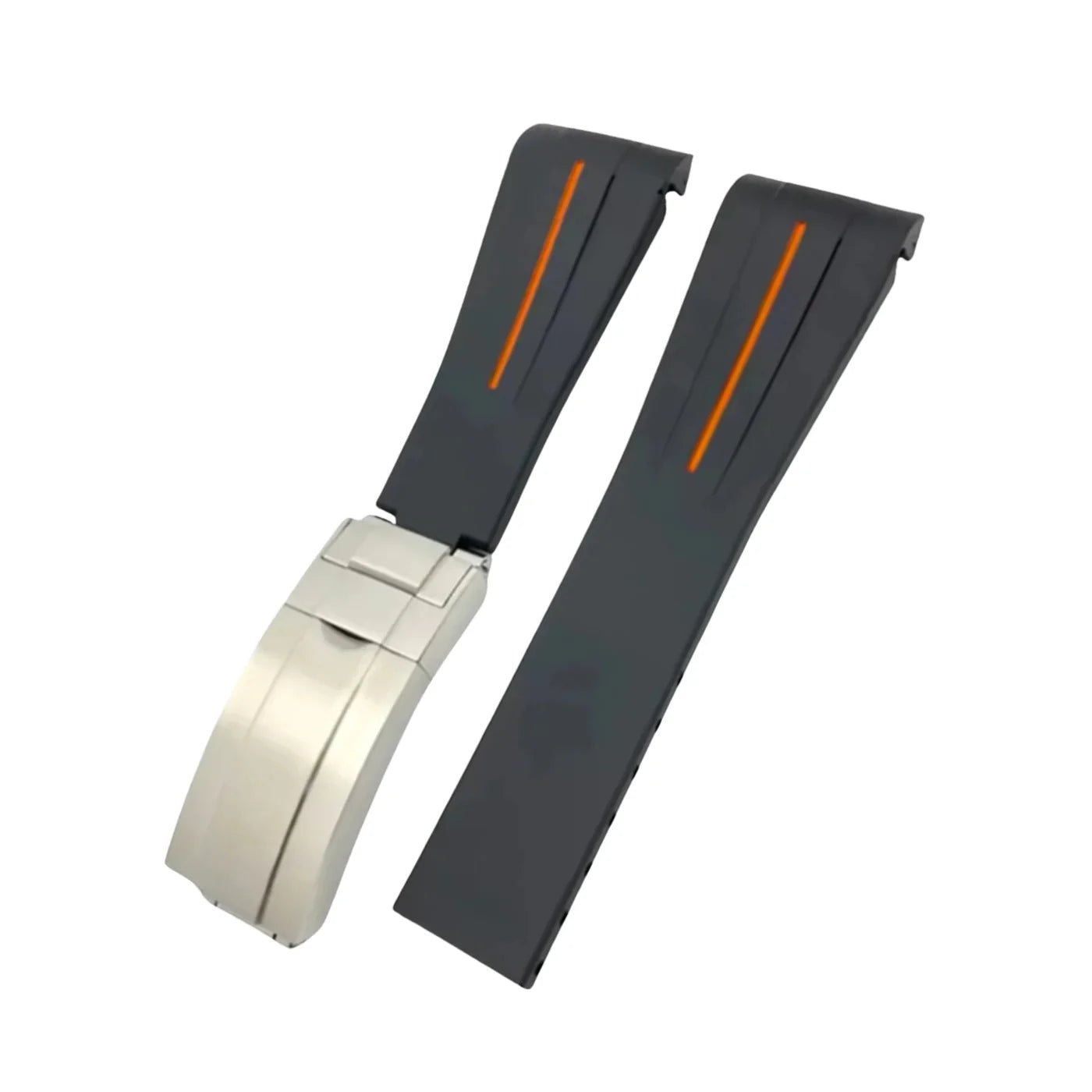 Deployant Strap - For Rolex Datejust 36 - Black w/Orange Line | LuxLine® - Helvetus