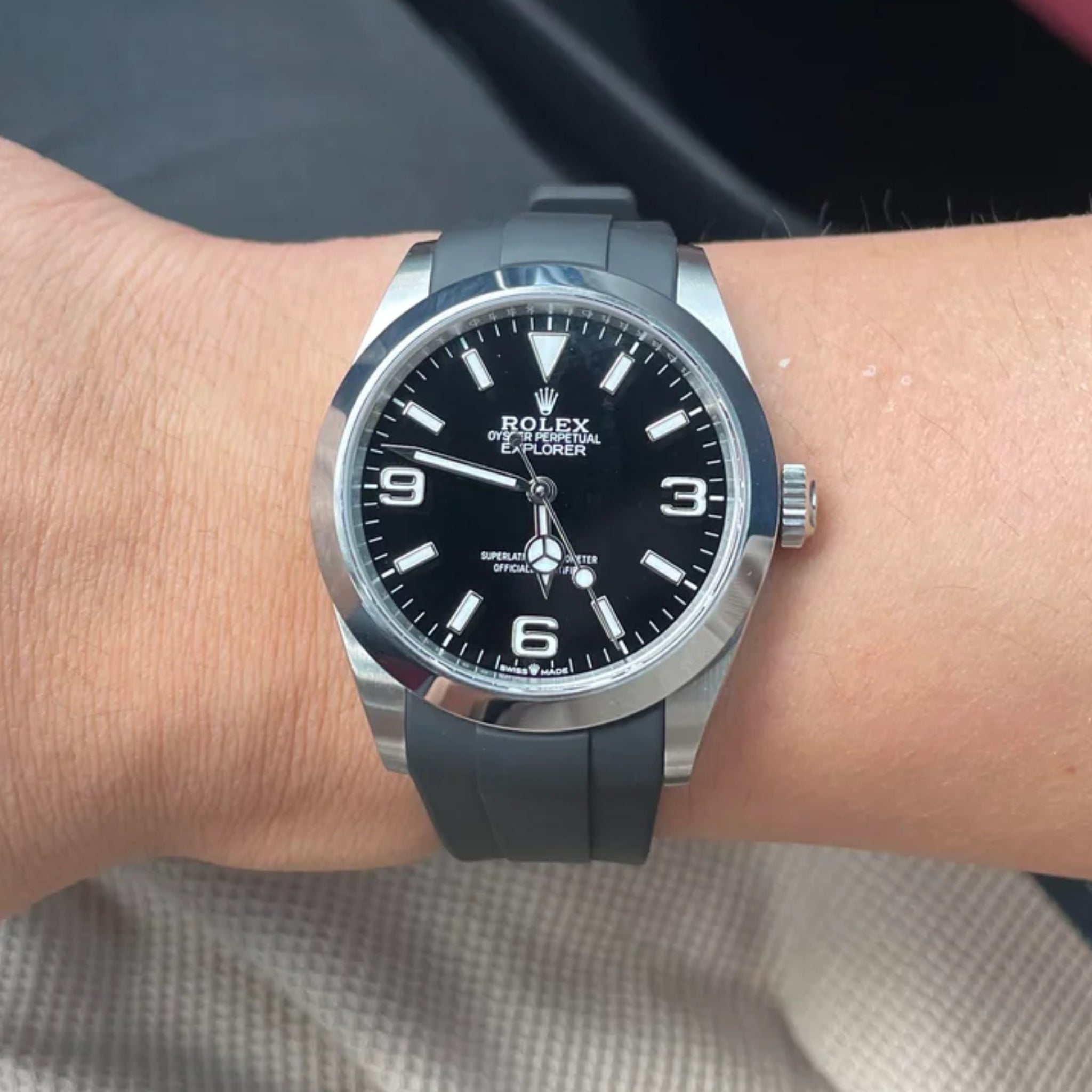 Deployant Strap - For Rolex Explorer I - Black - Helvetus