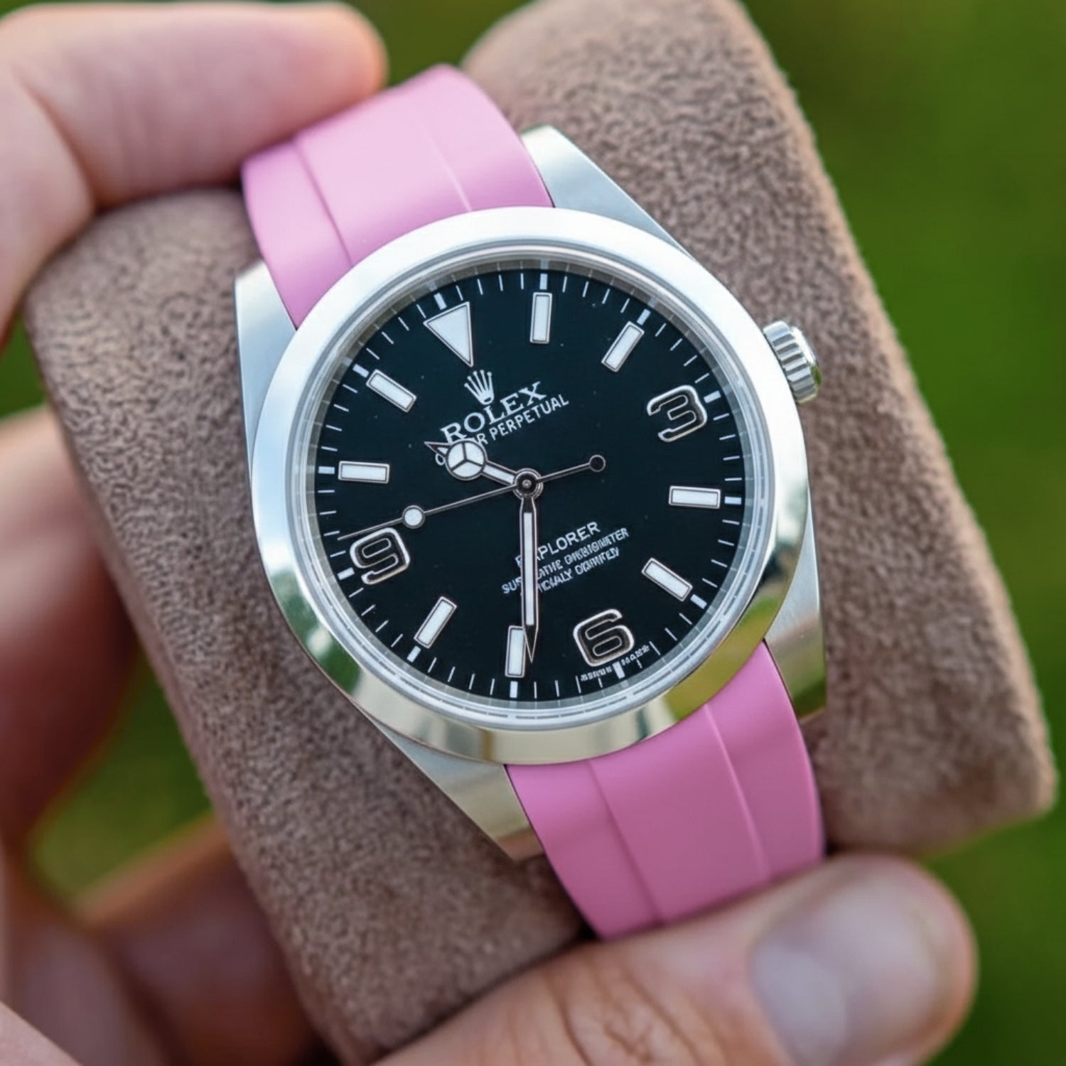 Deployant Strap - For Rolex Explorer I - Pink - Helvetus