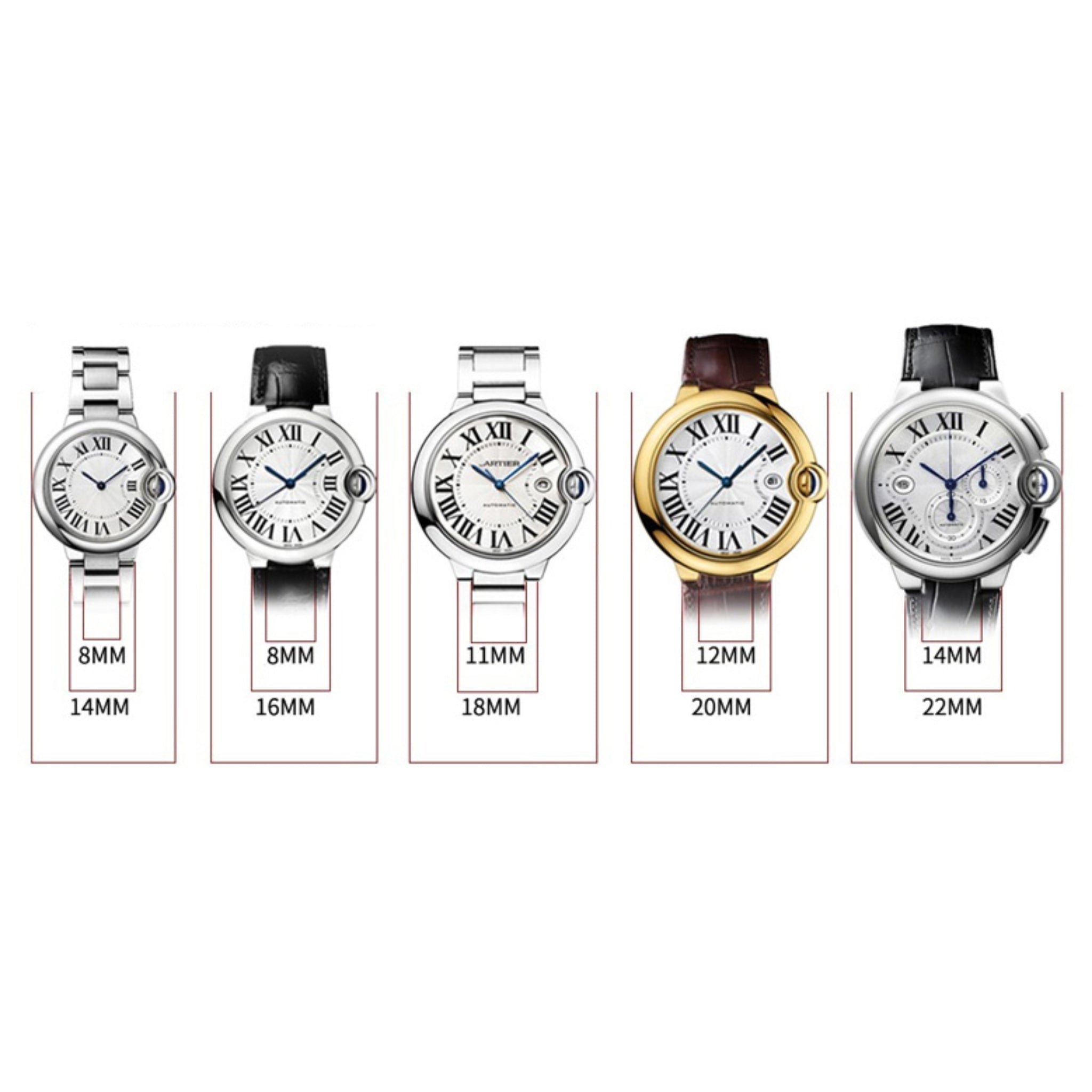 Leather Strap - For Cartier Ballon Bleu - Pink - Helvetus