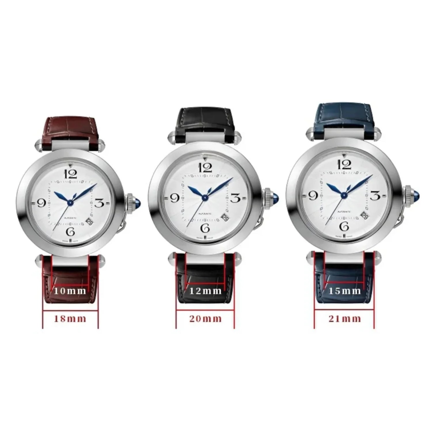 Leather Strap - For Cartier Pasha - Pink - Helvetus