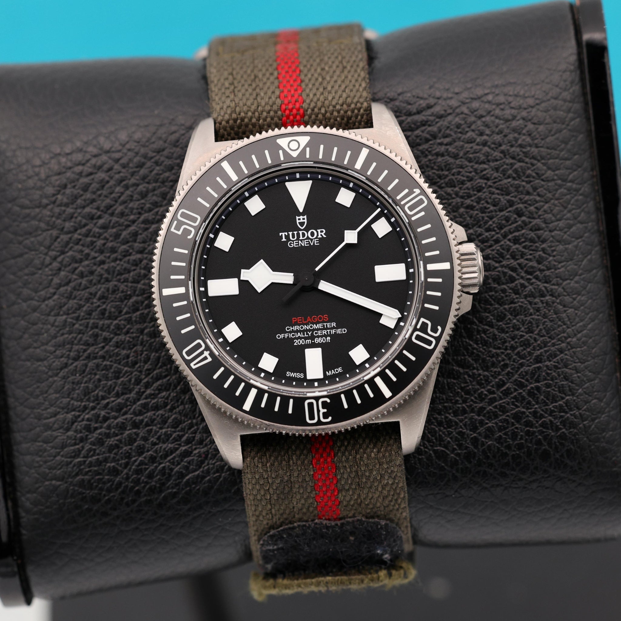 Nylon Strap - For Tudor Pelagos FXD - Green/Red - Helvetus