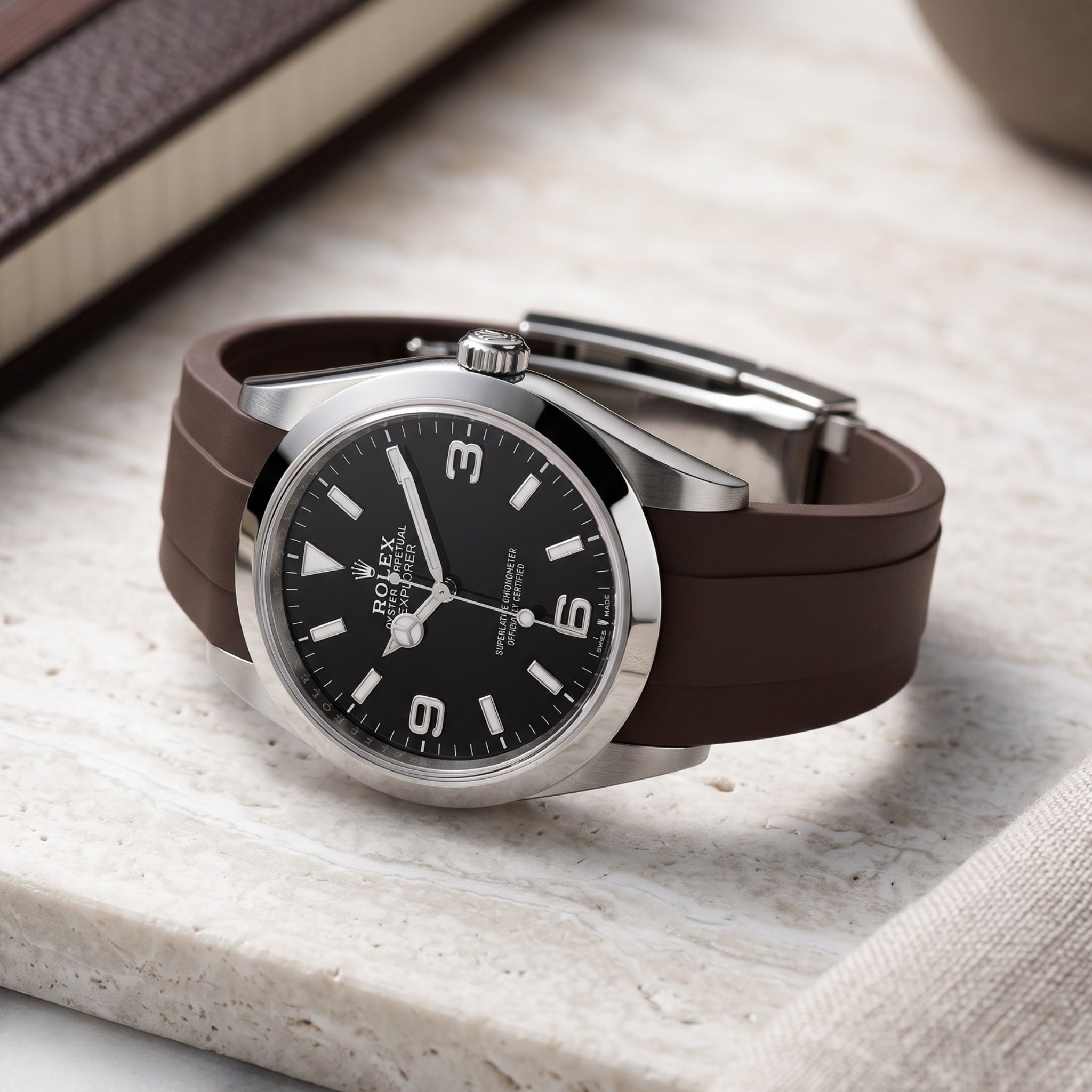 Bracelet déployant pour Rolex Explorer I - Marron