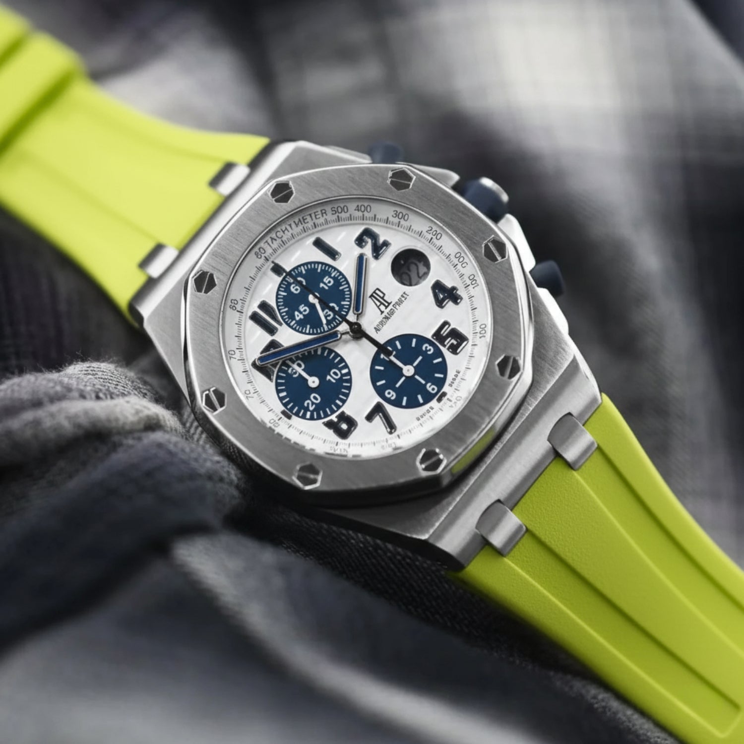 Rubber Strap - For all Audemars Piguet Offshore 42mm - Lime Green - Helvetus
