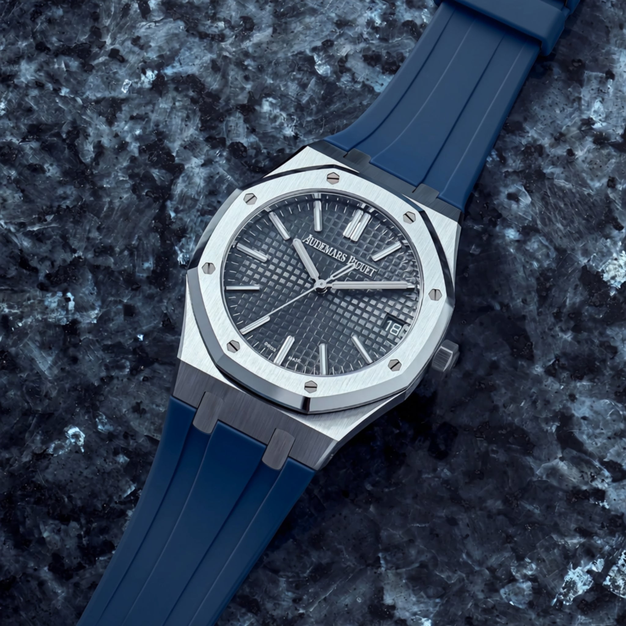 Rubber Strap - For all Audemars Piguet Royal Oak 41mm - Navy Blue - Helvetus