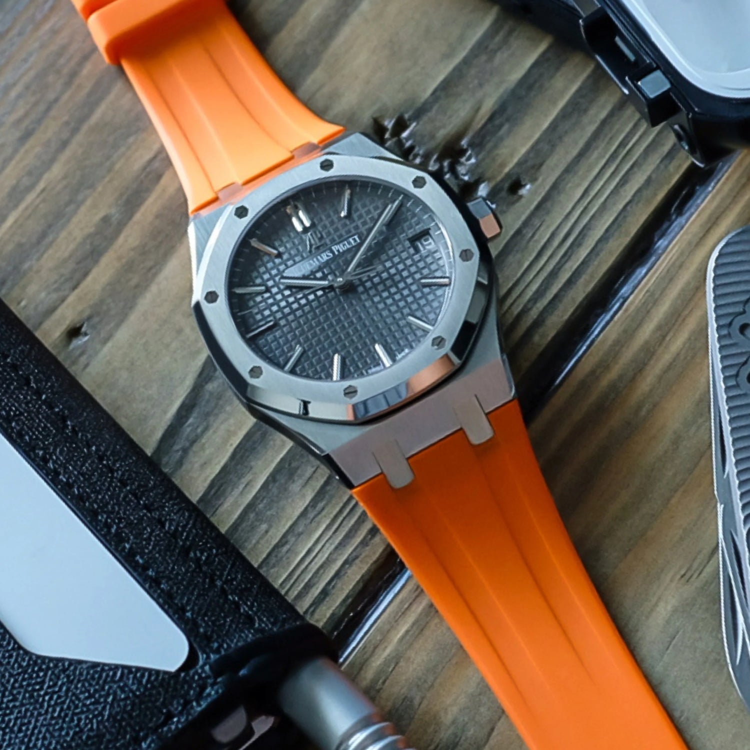 Rubber Strap - For all Audemars Piguet Royal Oak 41mm - Orange - Helvetus