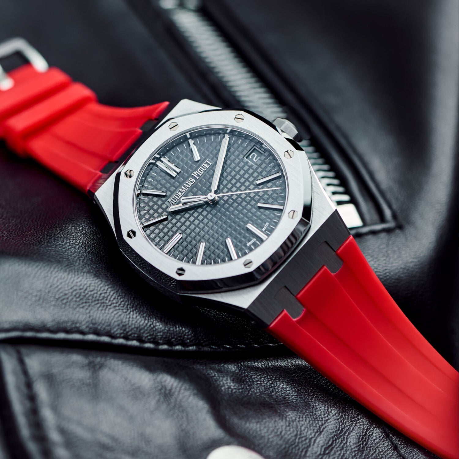 Rubber Strap - For all Audemars Piguet Royal Oak 41mm - Red - Helvetus