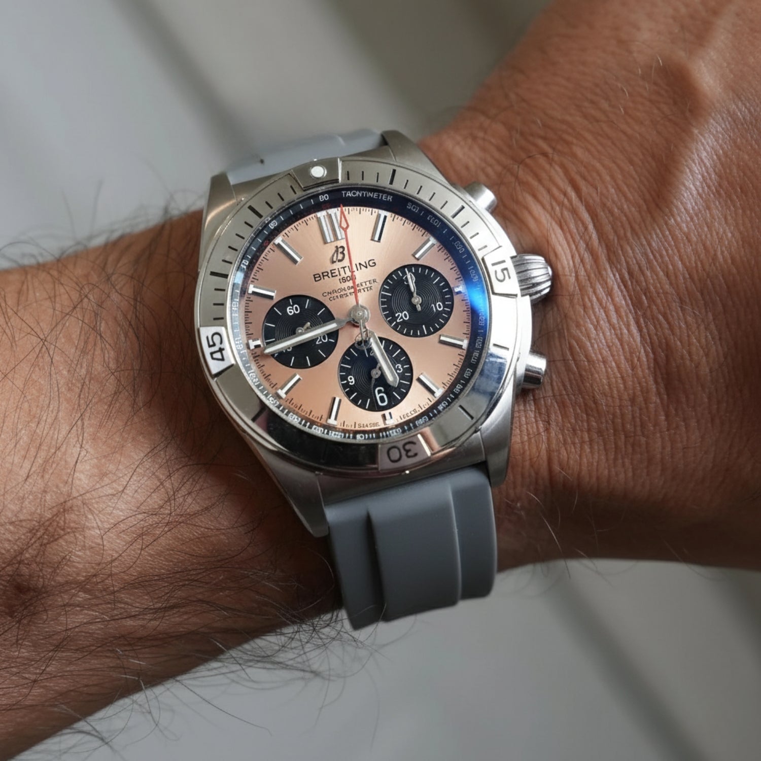 Rubber Strap - For all Breitling Chronomat Models - Grey - Helvetus