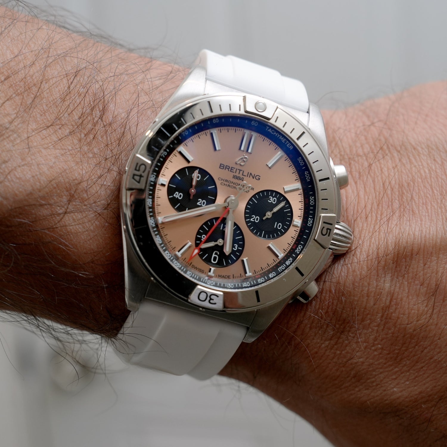 Rubber Strap - For all Breitling Chronomat Models - White - Helvetus