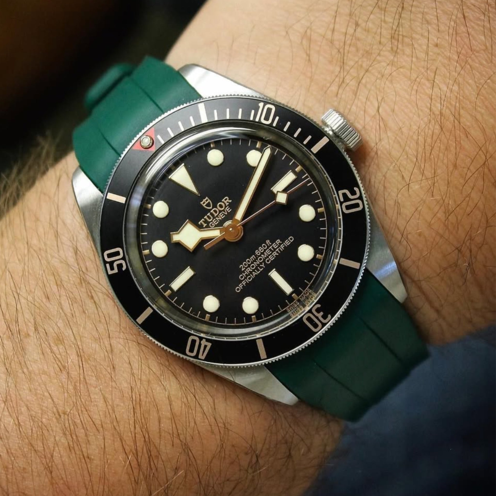 Rubber Strap - For all Tudor Black Bay Models - Green - Helvetus