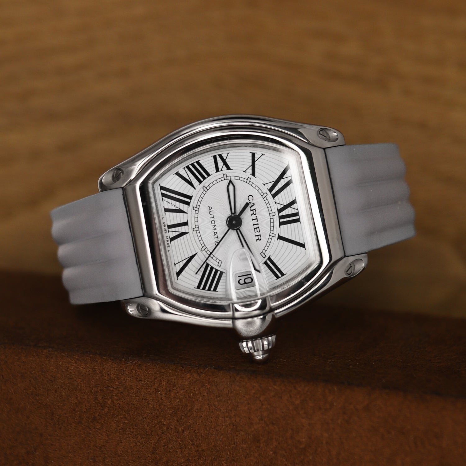 Rubber Strap - For Cartier Roadster - Grey - Helvetus
