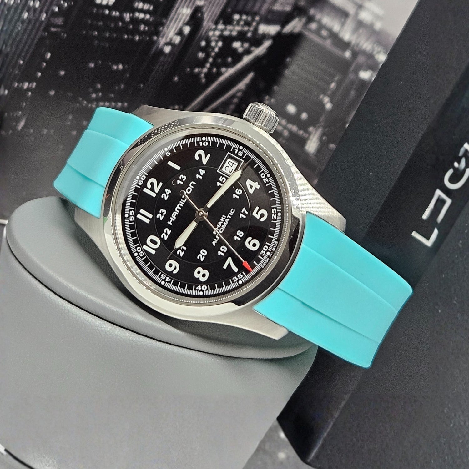 Rubber Strap – For Hamilton Khaki Field (38mm/40mm/42mm) - Turquoise - Helvetus