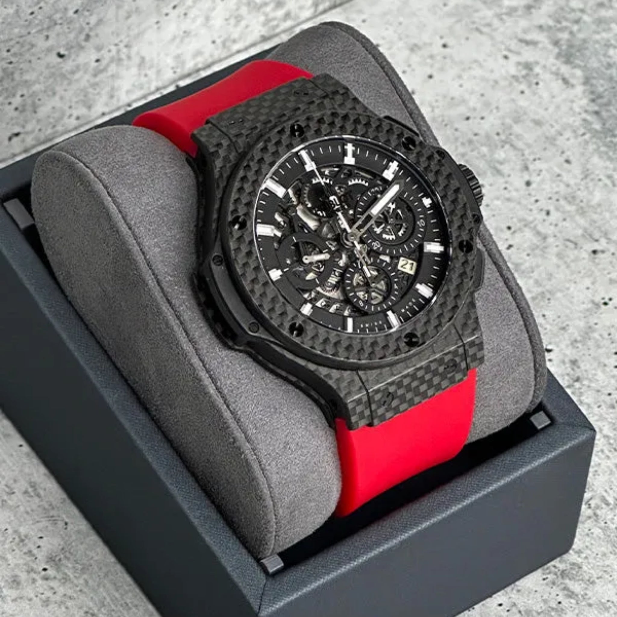 Rubber Strap - For Hublot Big Bang 44mm - Red - Helvetus