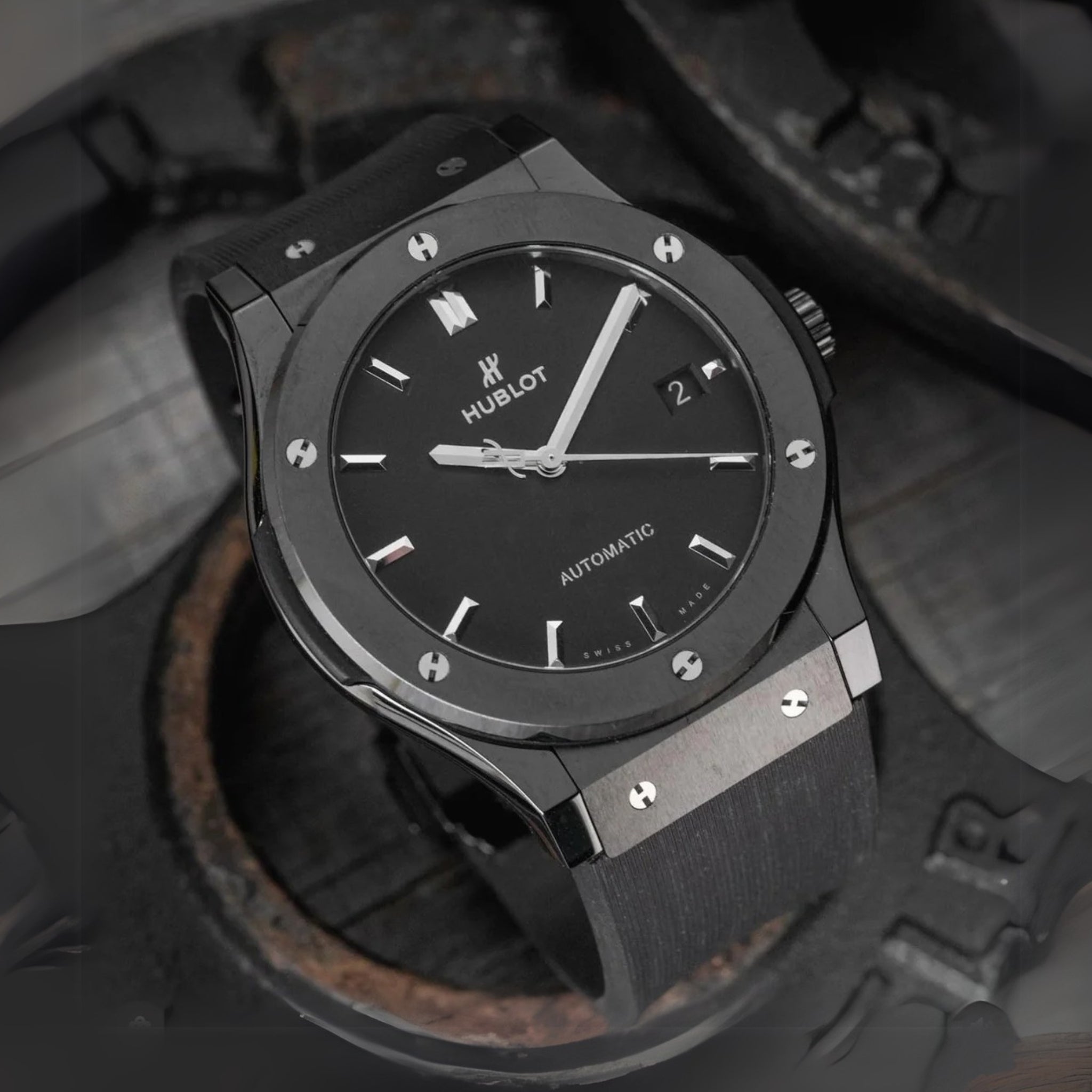 Rubber Strap - For Hublot Classic Fusion - Black - Helvetus