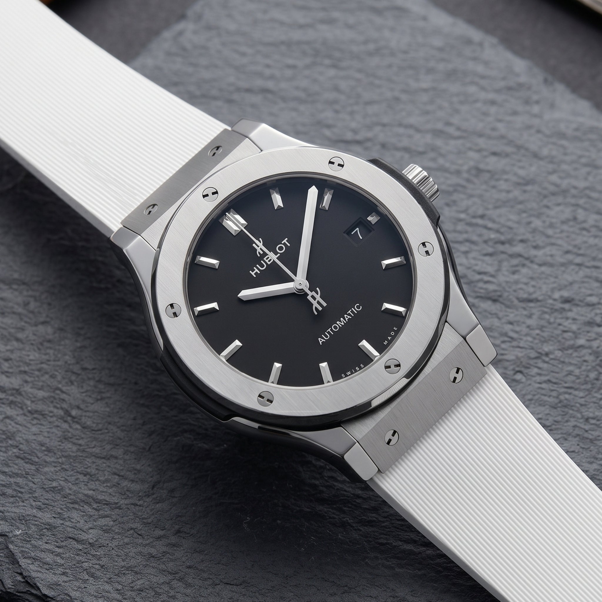 Rubber Strap - For Hublot Classic Fusion - White - Helvetus
