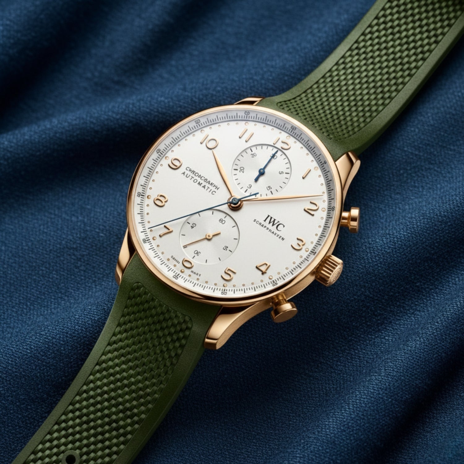 Rubber Strap - For IWC Portugieser - Green - Helvetus