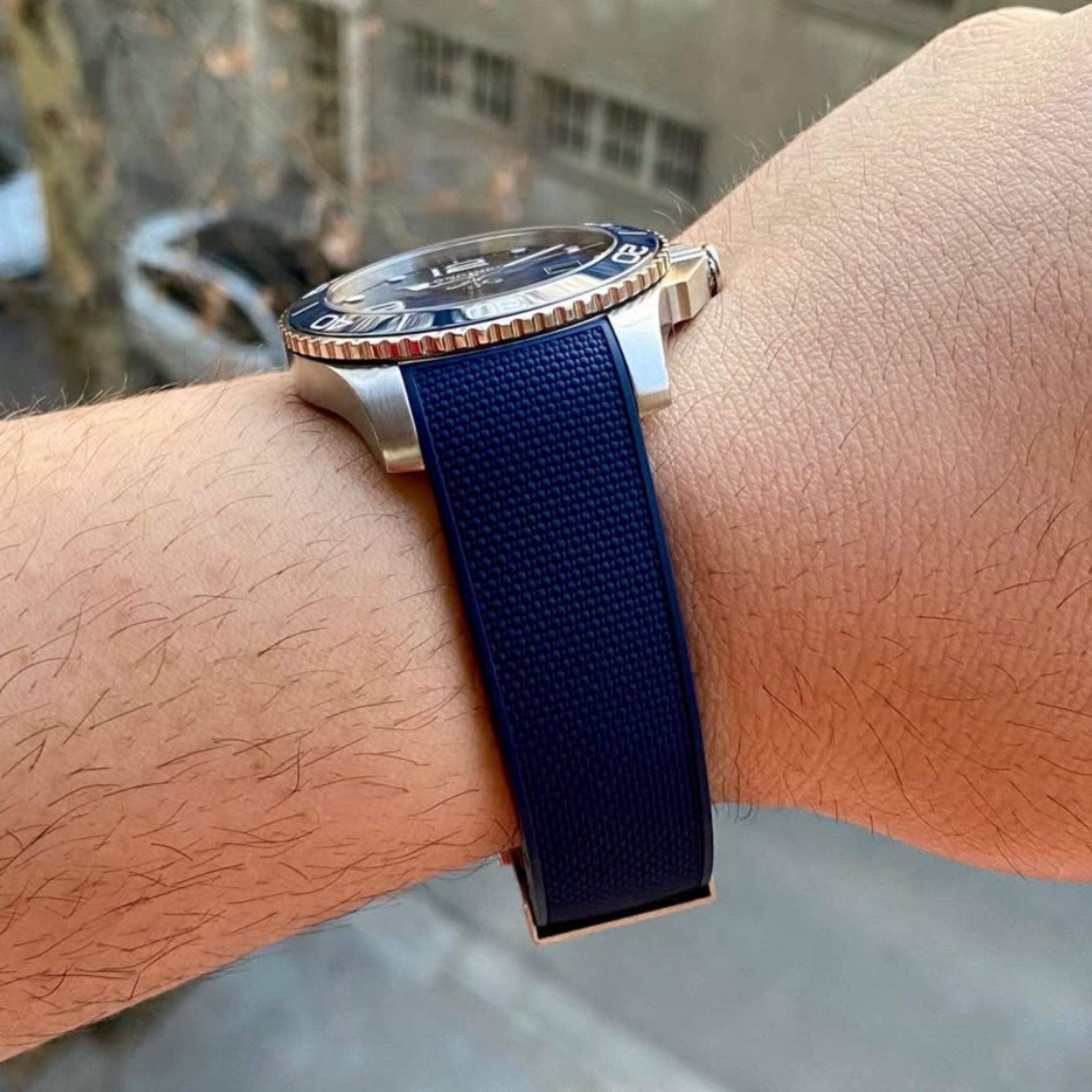 Rubber Strap - For Longines HydroConquest - Blue - Helvetus