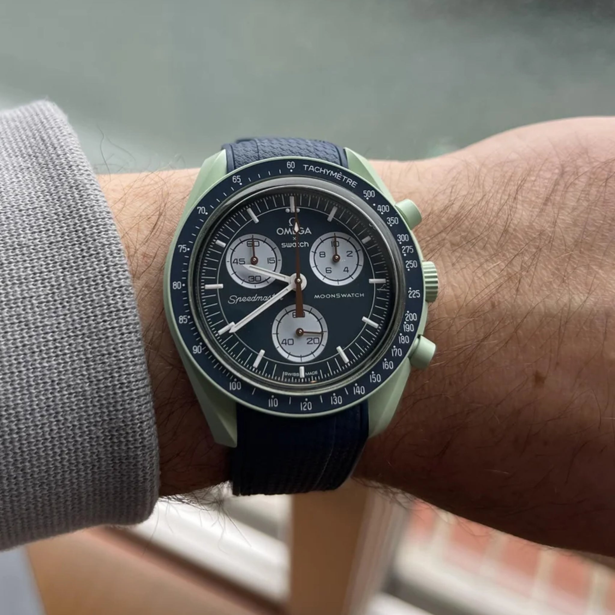 Rubber Strap - For Mission on Earth | Omega X Swatch | MoonSwatch - Blue w/Blue - Helvetus