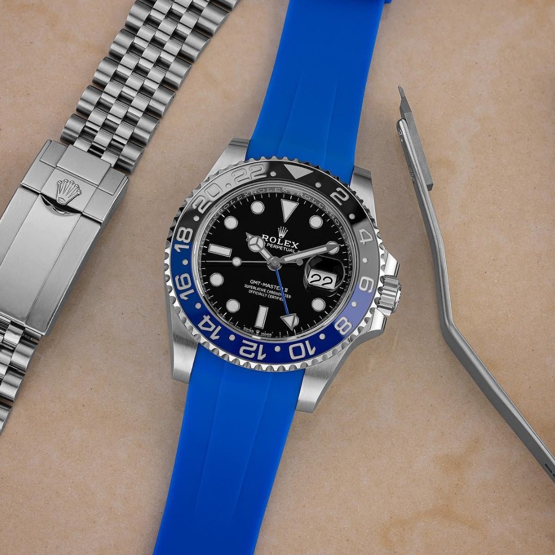 Rubber Strap - For Rolex GMT - Master II - Blue - Helvetus