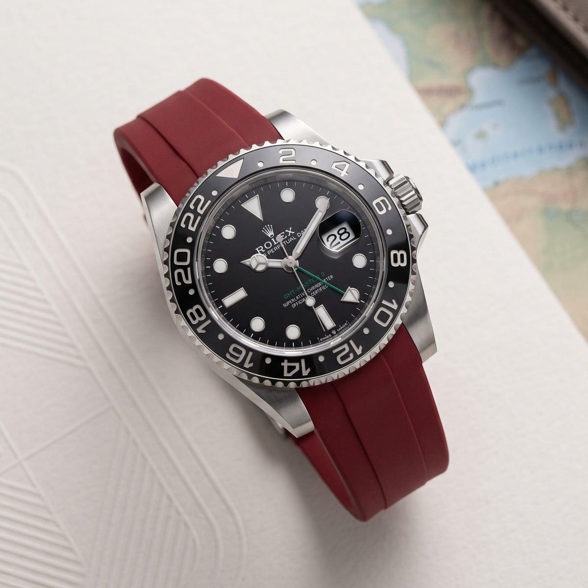 Rubber Strap - For Rolex GMT-Master II - Bordeaux - Helvetus