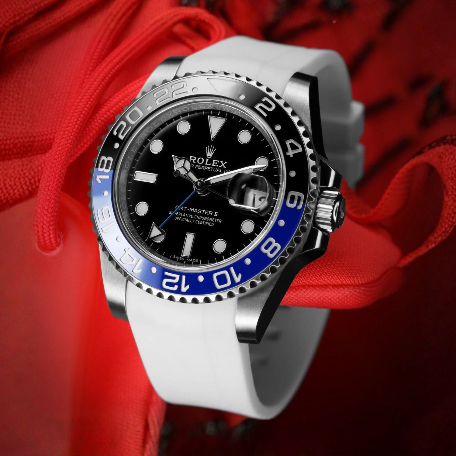 Rubber Strap - For Rolex GMT - Master II - White - Helvetus