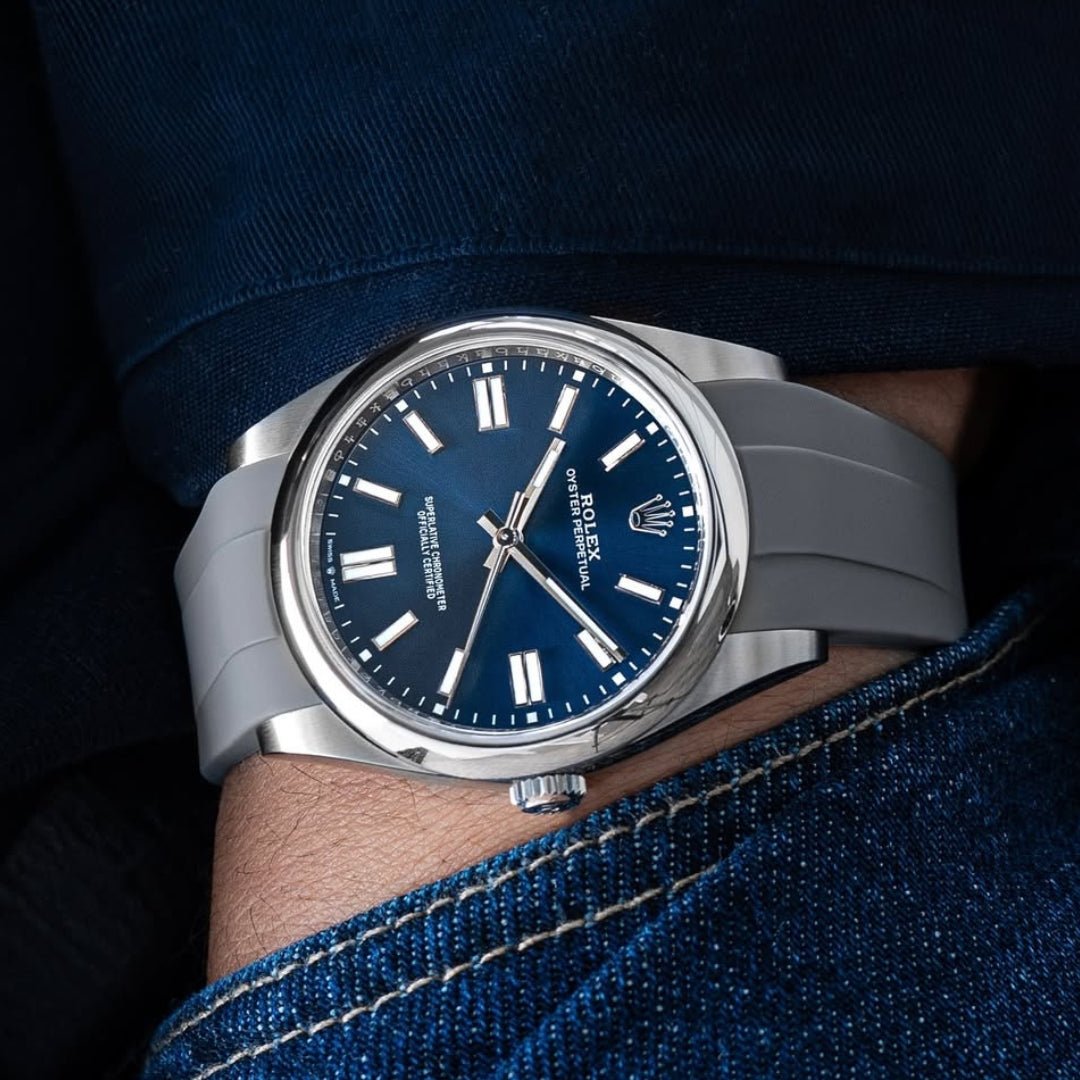Rubber Strap - For Rolex Oyster Perpetual 36mm - Grey - Helvetus