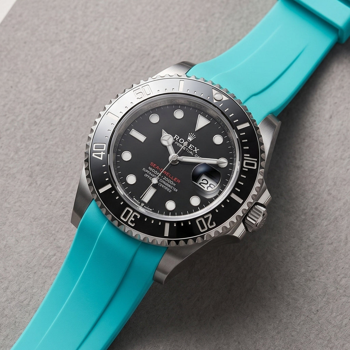 Rubber Strap - For Rolex Sea-Dweller - Turquoise - Helvetus
