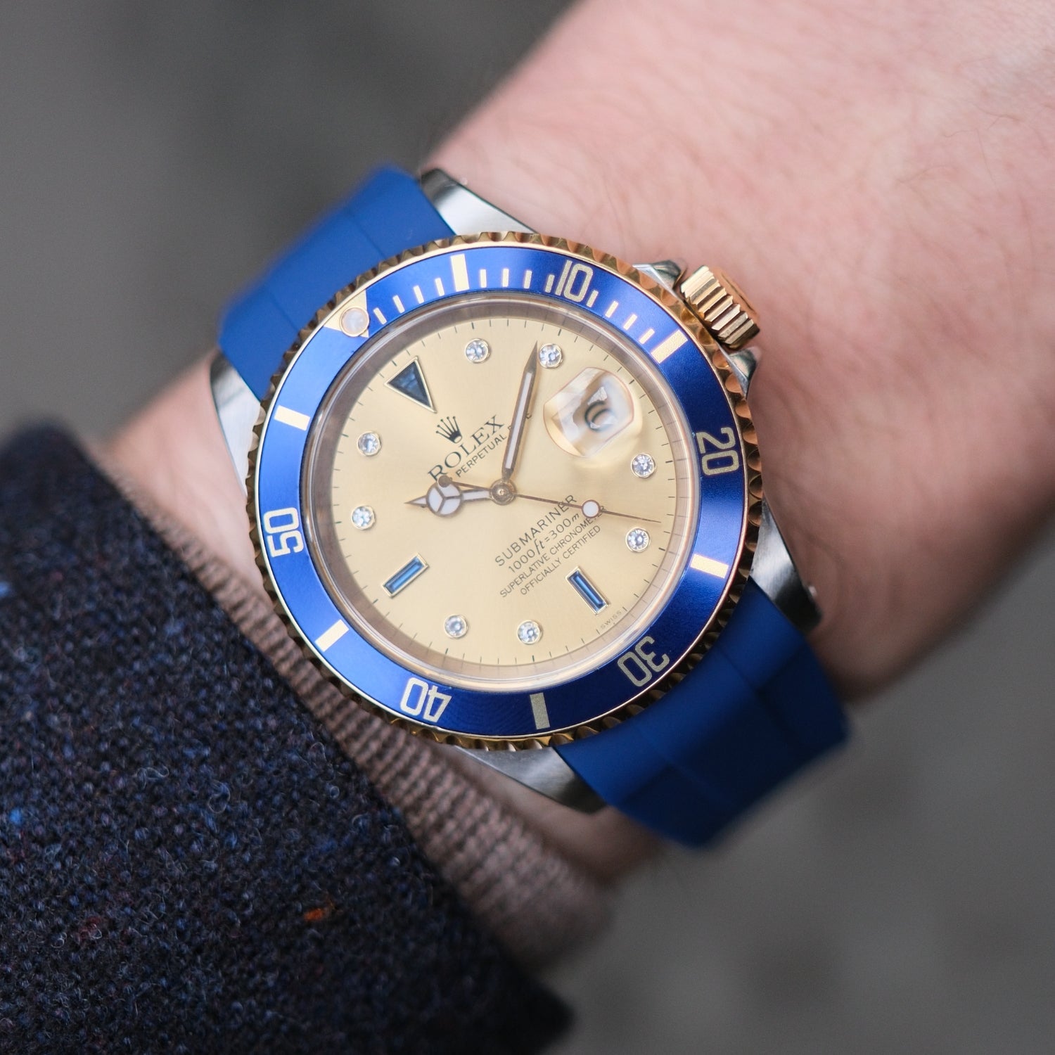 Rubber Strap - For Rolex Submariner - Blue - Helvetus