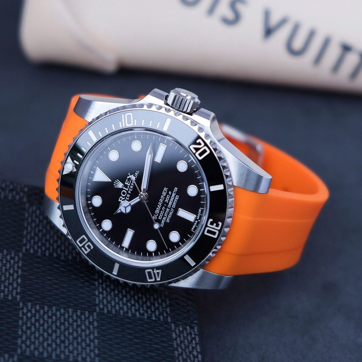 Rubber Strap - For Rolex Submariner - Orange - Helvetus