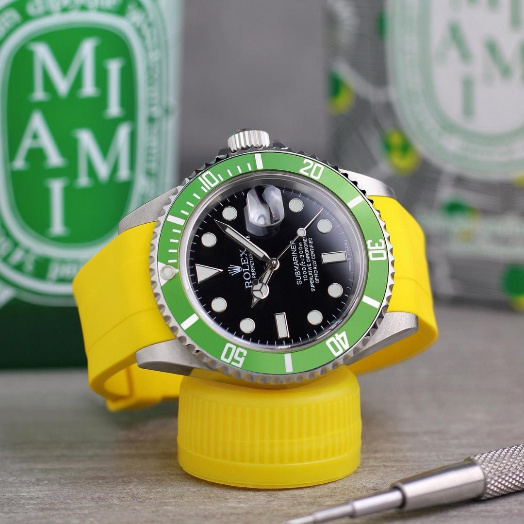 Rubber Strap - For Rolex Submariner - Yellow - Helvetus