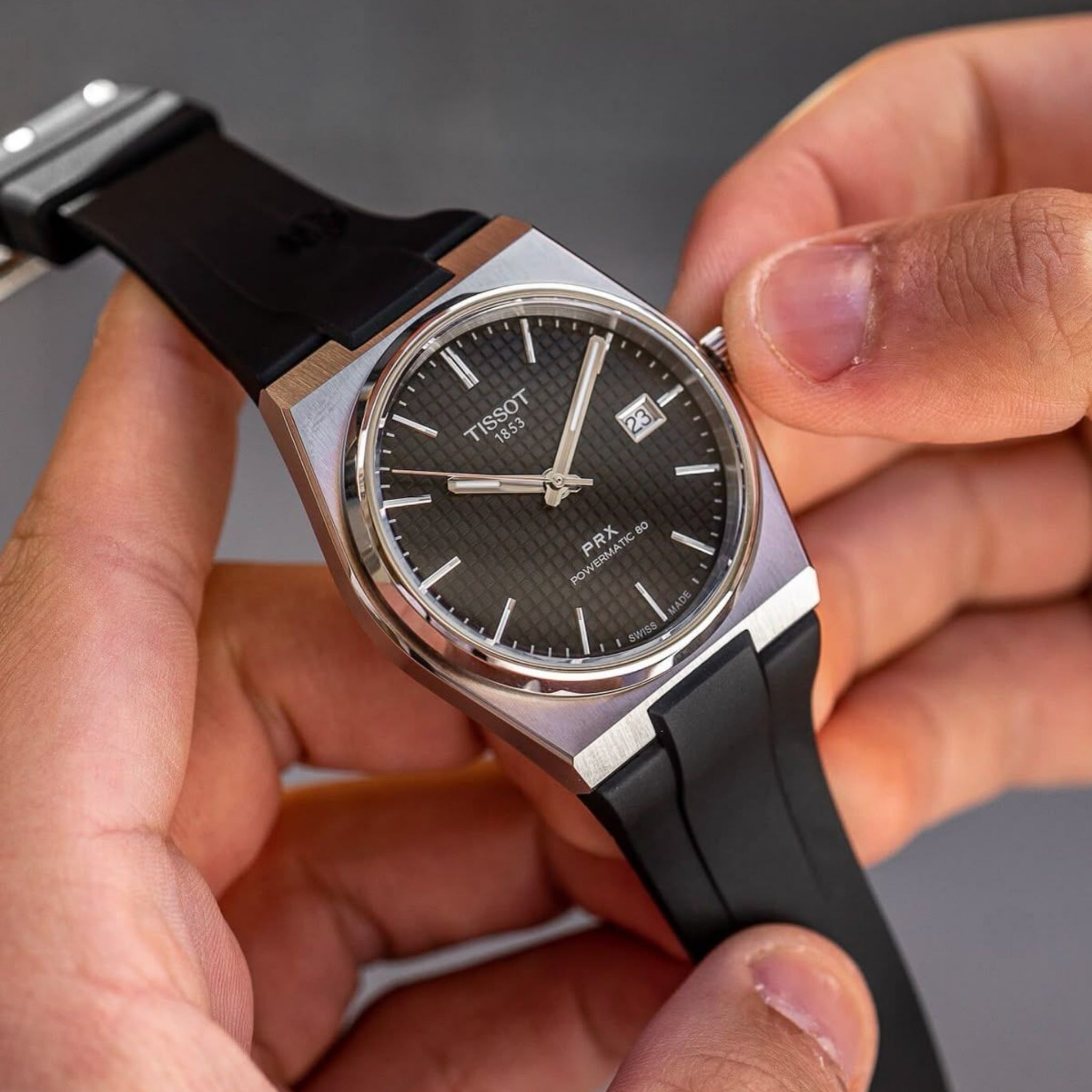 Rubber Strap - For Tissot PRX - Black - Helvetus