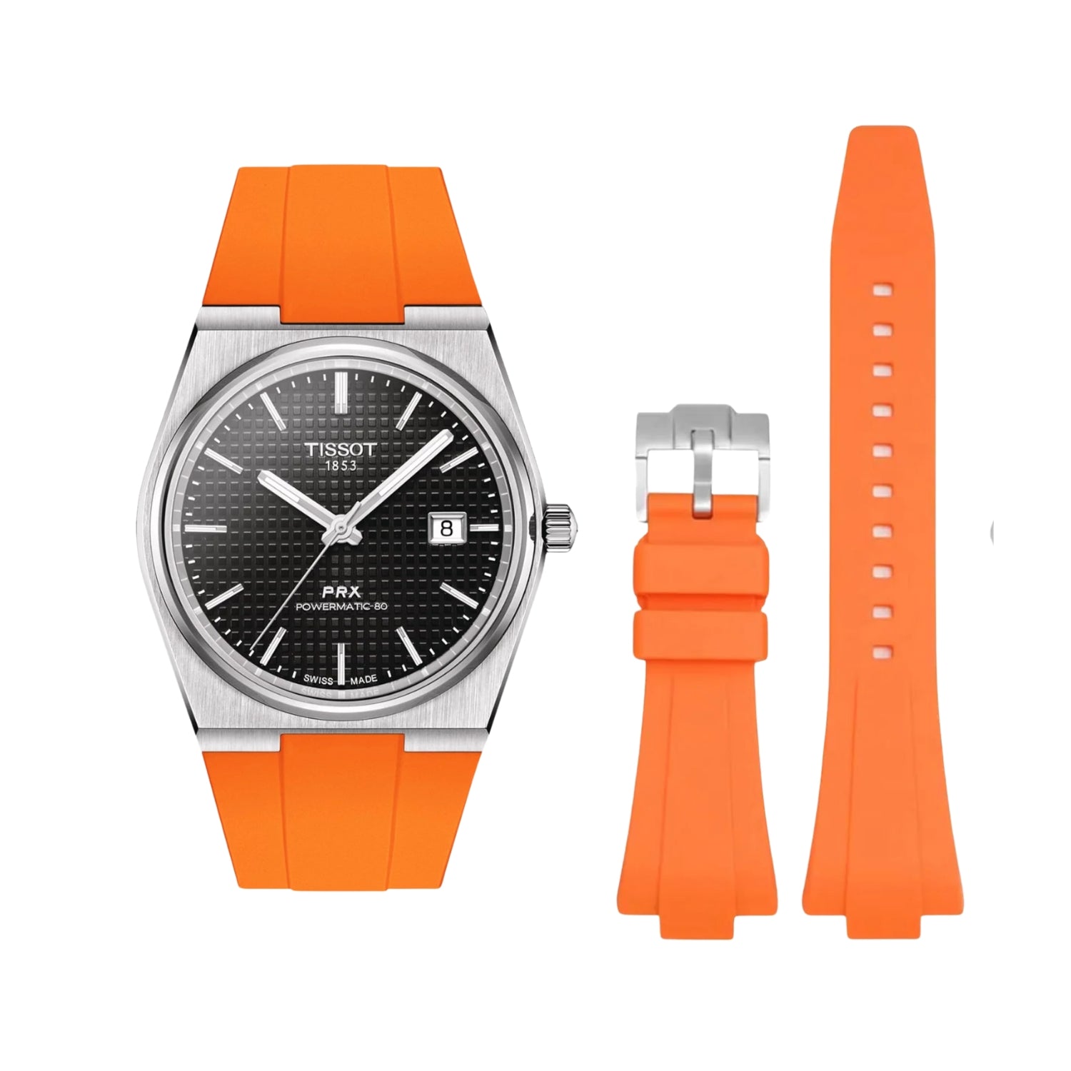 Rubber Strap - For Tissot PRX - Orange - Helvetus