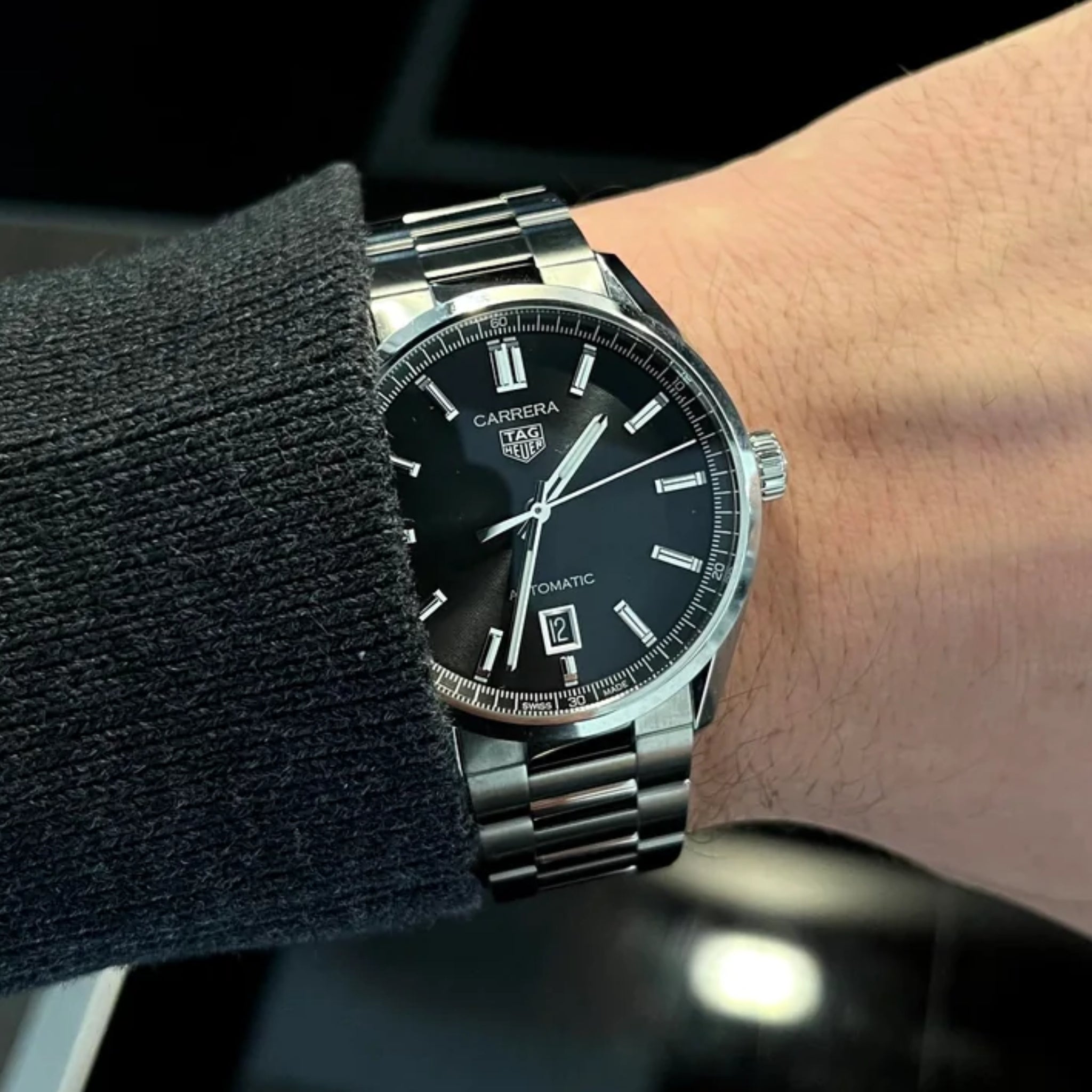 Stainless Steel Strap - For Tag Heuer Carrera - Silver or Black - Helvetus