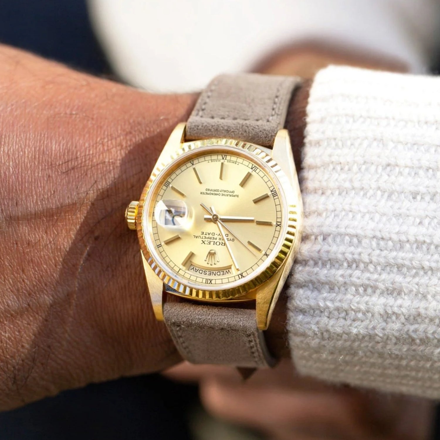 Suede Leather Watch Strap – Beige – Helvetus® - Helvetus