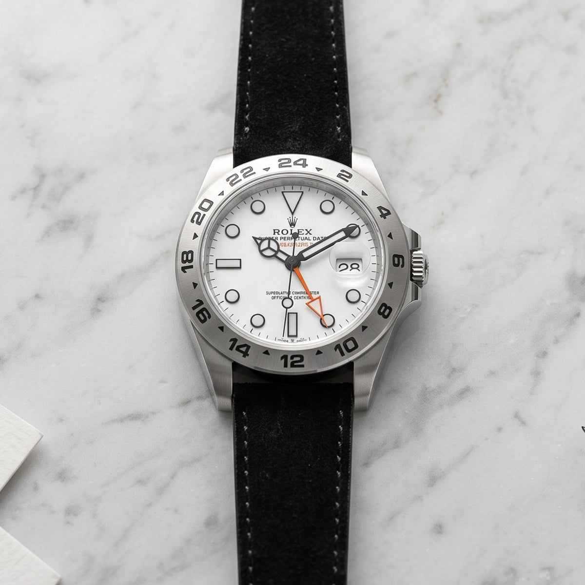 Suede Leather Watch Strap – Black – Handmade – Helvetus® - Helvetus