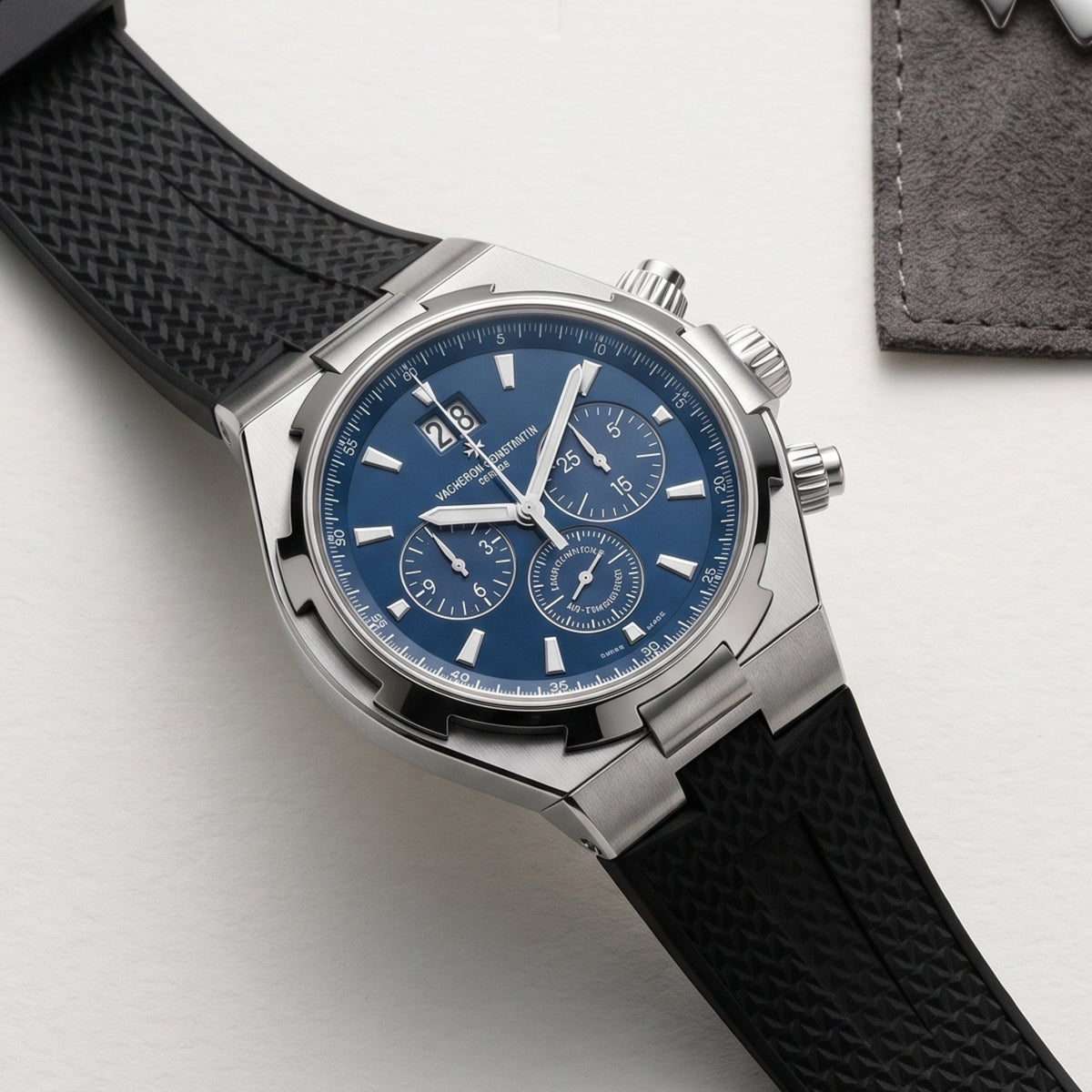 Textured Rubber Strap – For Vacheron Constantin Overseas 25mm – Black - Helvetus