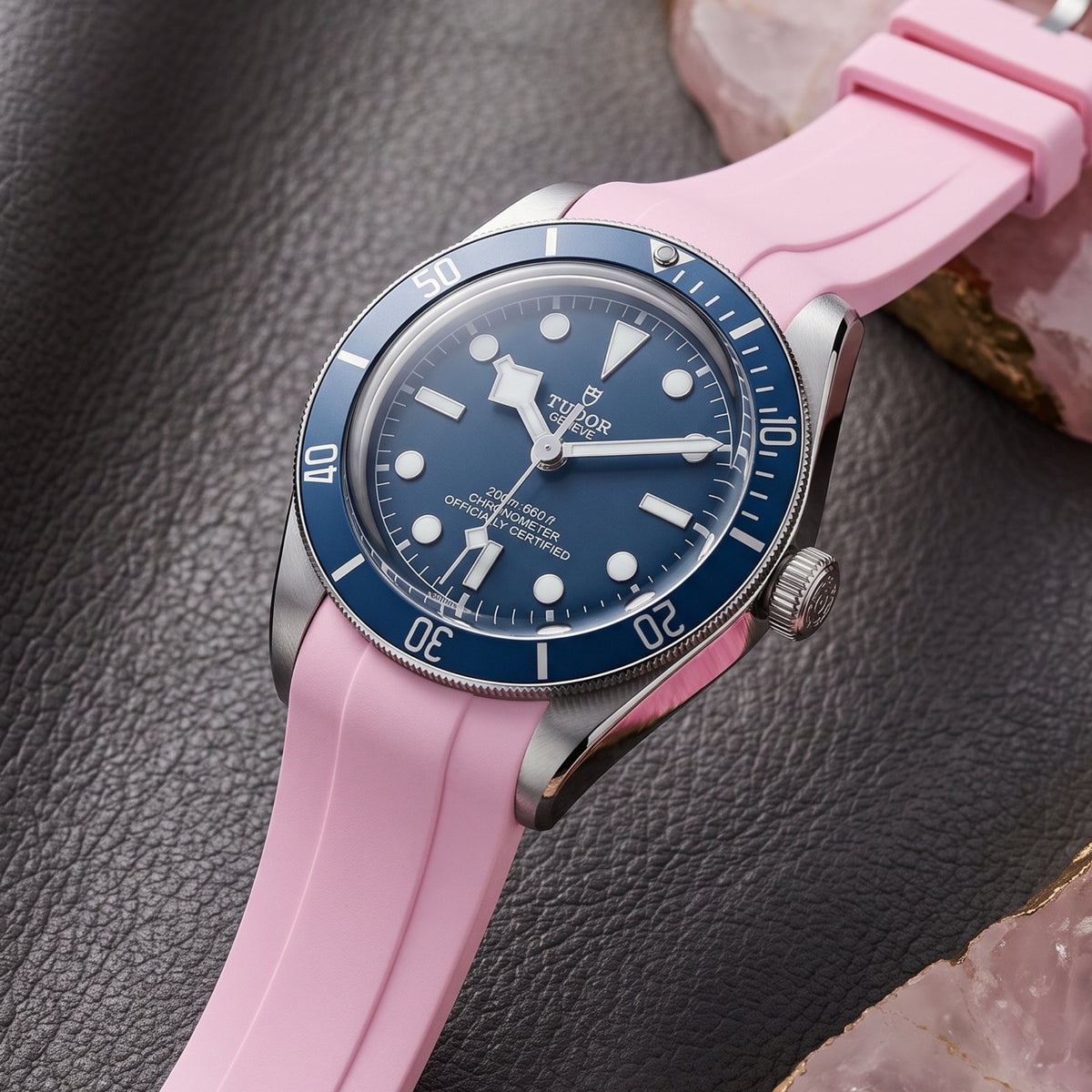 Bracelet en caoutchouc - Pour tous les modèles Tudor Black Bay - Rose