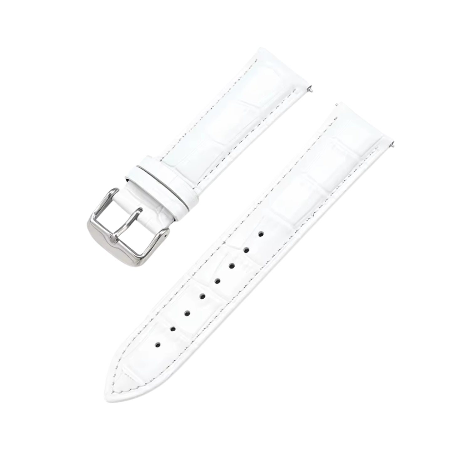 Bracelet en cuir d'alligator - Blanc - Motif alligator