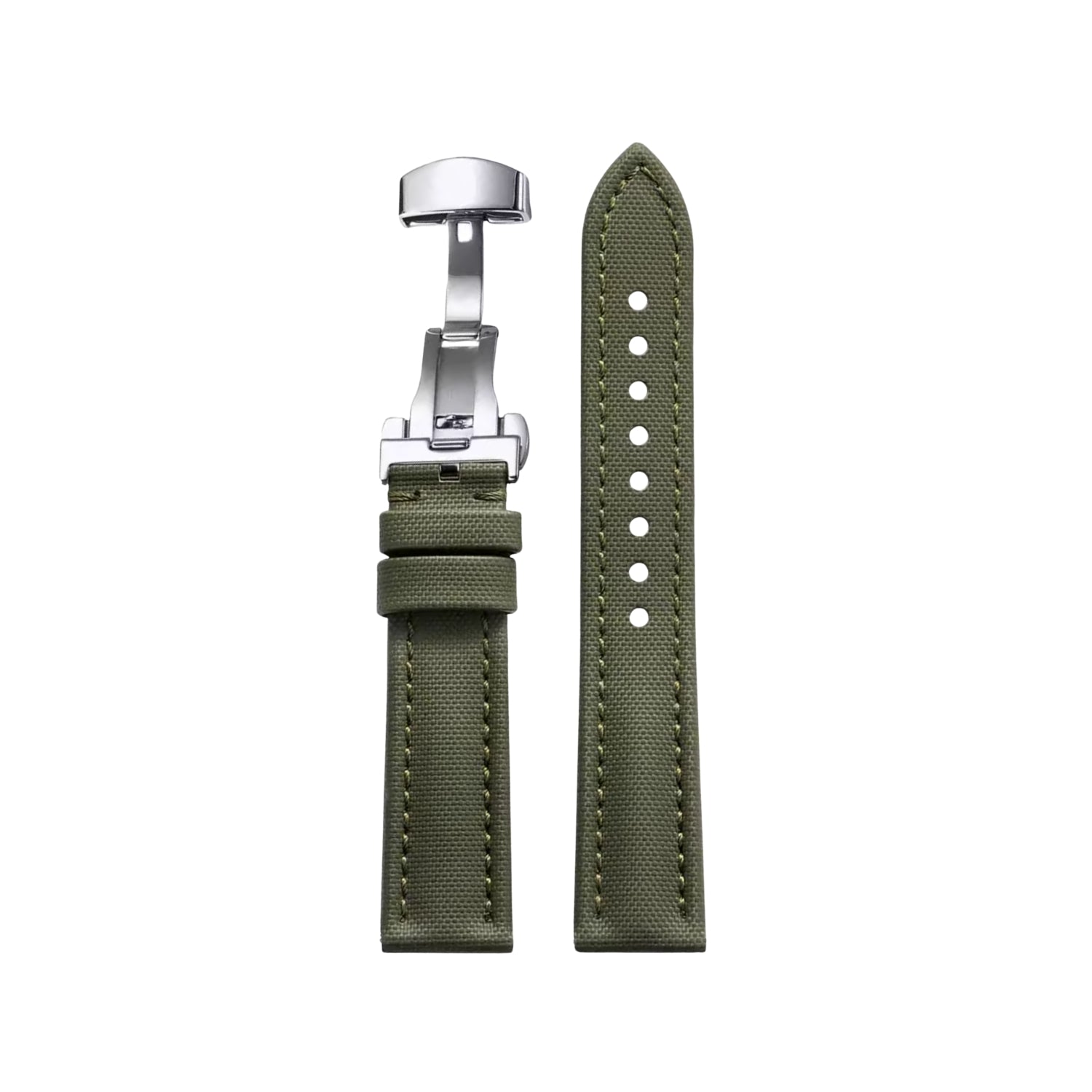 Bracelet montre en caoutchouc FKM motif toile à voile Vert – MarinerTex™ par Helvetus®