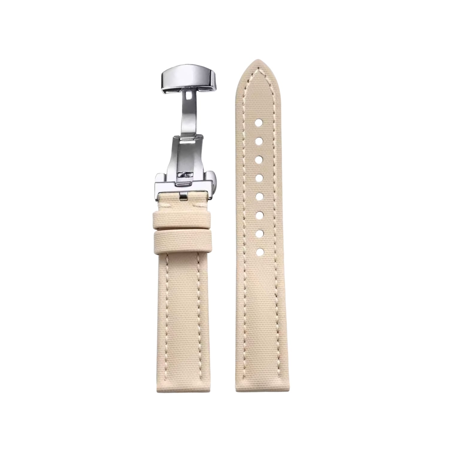Bracelet montre en caoutchouc FKM motif toile à voile Beige – MarinerTex™ par Helvetus®