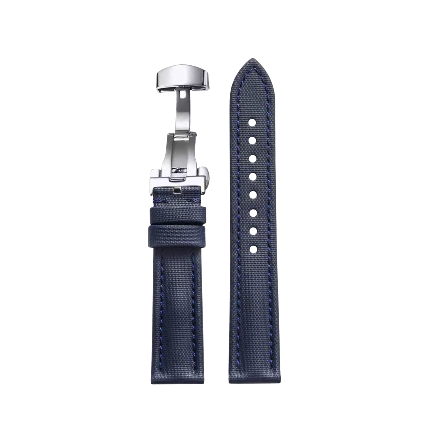 Bracelet montre en caoutchouc FKM motif toile à voile Bleu Marine – MarinerTex™ par Helvetus®