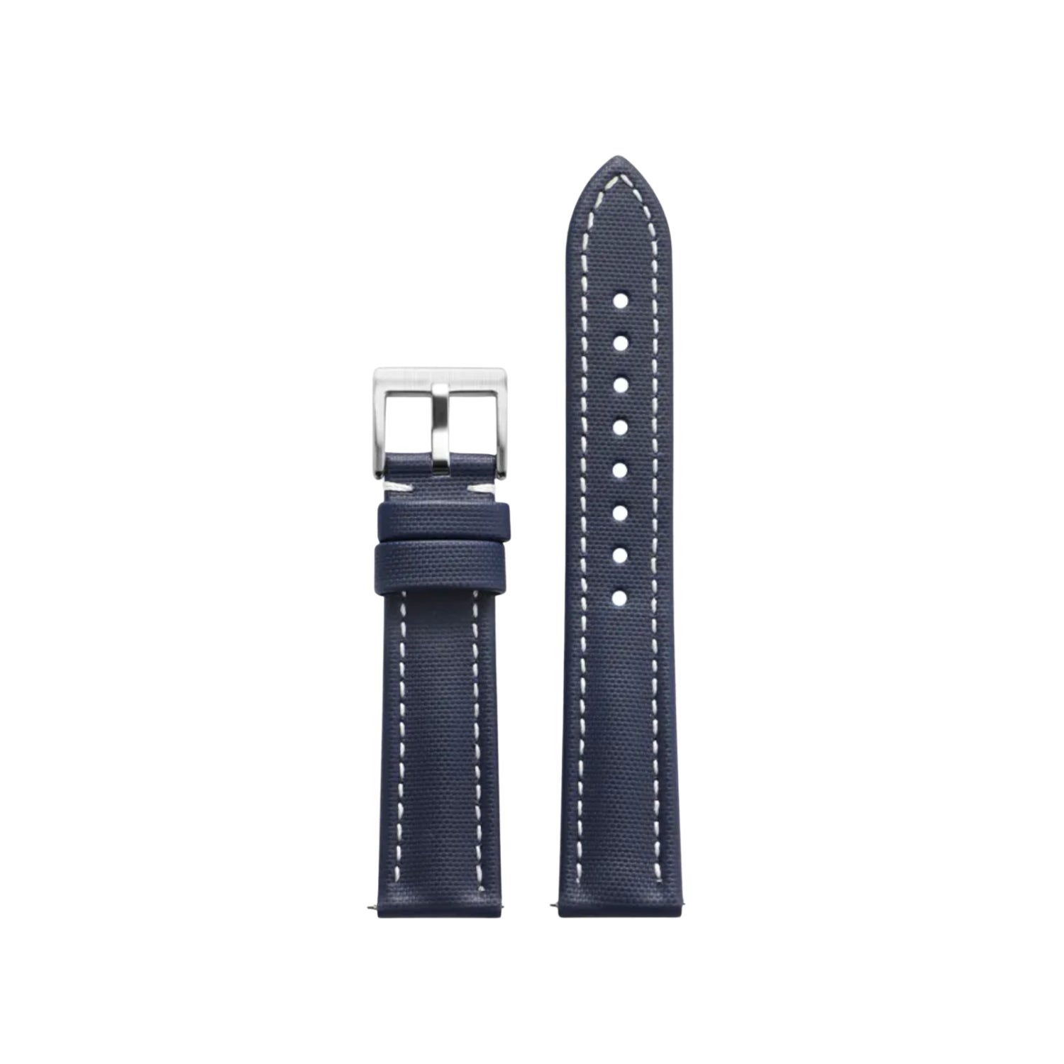 Bracelet montre en caoutchouc FKM motif toile à voile Bleu Marine avec surpiqûres Blanches – MarinerTex™ par Helvetus®