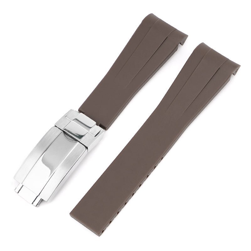 Deployant FKM Rubber Strap - Universal Fit - Brown - Helvetus