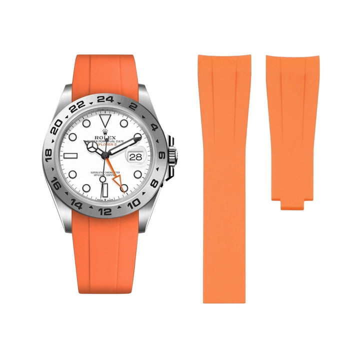 Deployant Strap - For Rolex Explorer II - Orange - Helvetus
