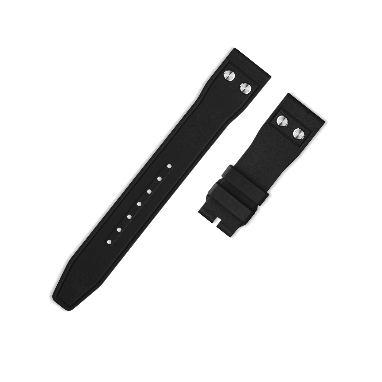 Bracelet De Rechange En Caoutchouc Silicone Noir Pour IWC Aquatimer - Dimensions 26x16 Mm - Compatible IW354807