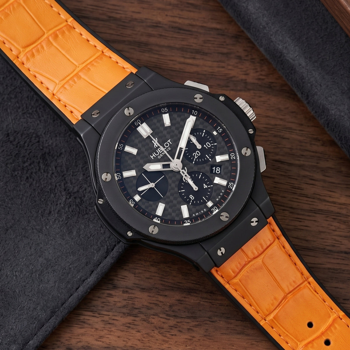 Bracelet en cuir pour Hublot Big Bang 44 mm - Orange